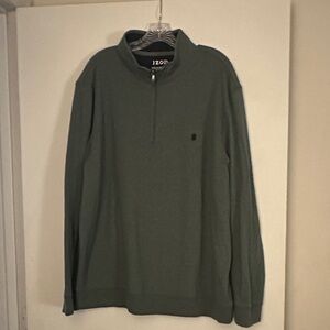 Izod Men's Olive Green Half-Zip Pullover Sweater